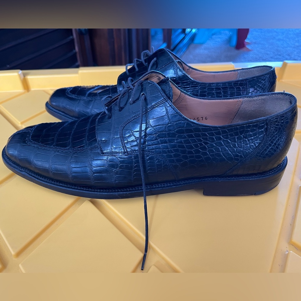 Mezlan Black Genuine Alligator Oxfords - Picture 5 of 12
